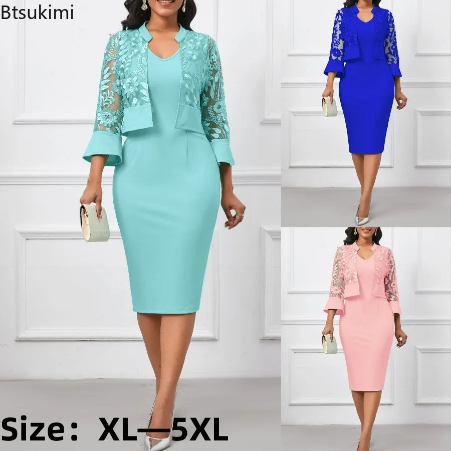 2024 Women's 2 Piece Sets African Dresses For Women Bodycon Midi Dress Elegant Wedding Gowns Ankara Africa Long Dress New Robes
